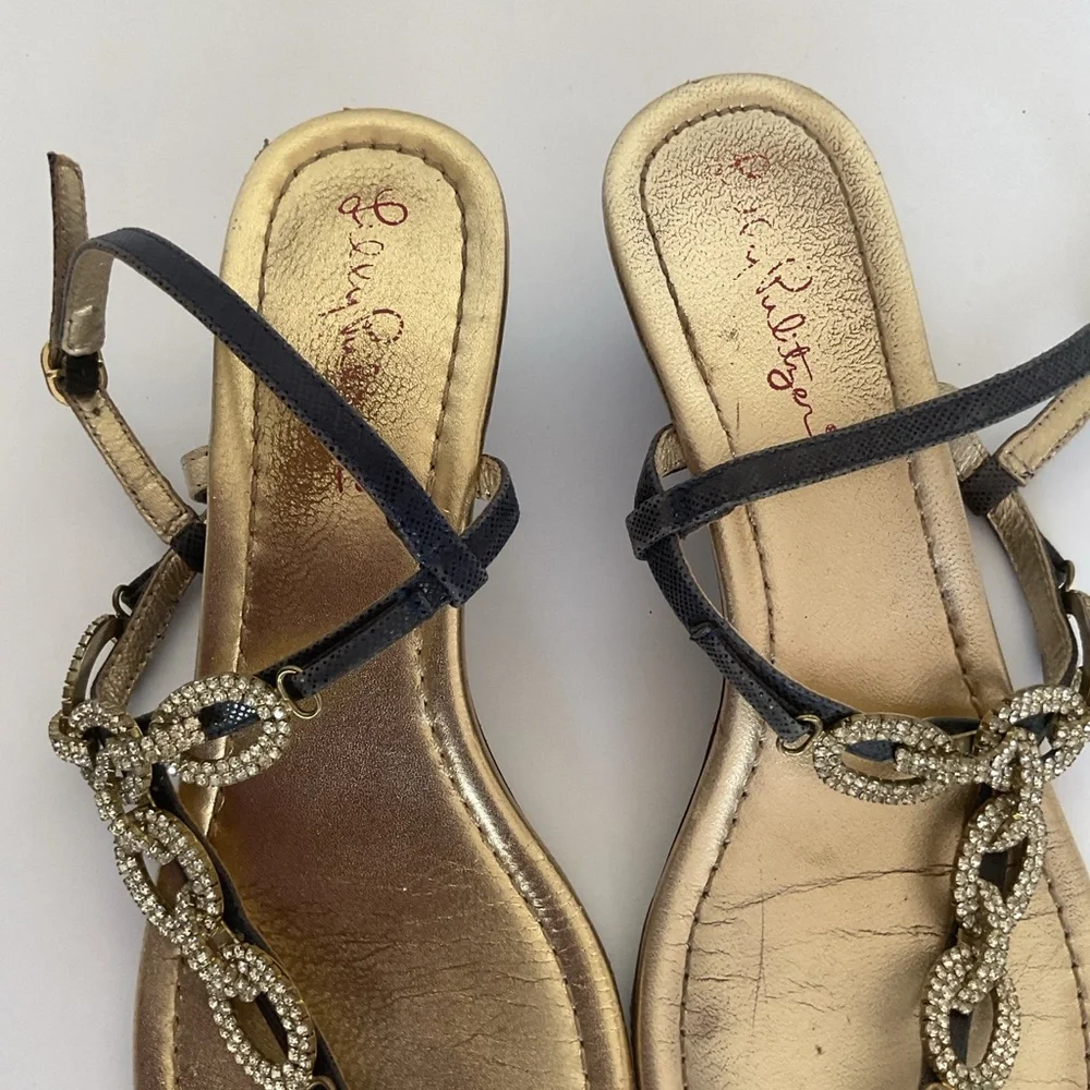 Lilly Pulitzer Jeweled Wedge Sandal Size 8 - Picture 11 of 16